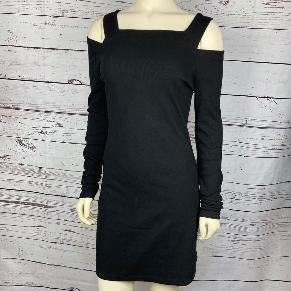 DOUBLJU LBD Cold Shoulder Square Neck Dress Size M - Picture 3 of 15